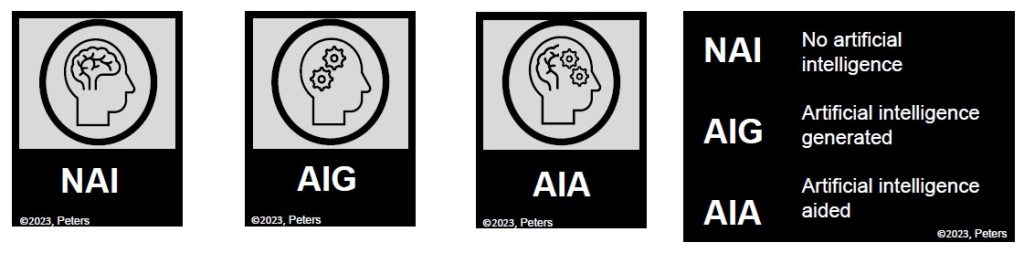 Logos for the transparent use of artificial intelligence. 